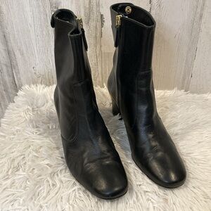 Delman block heel leather boots